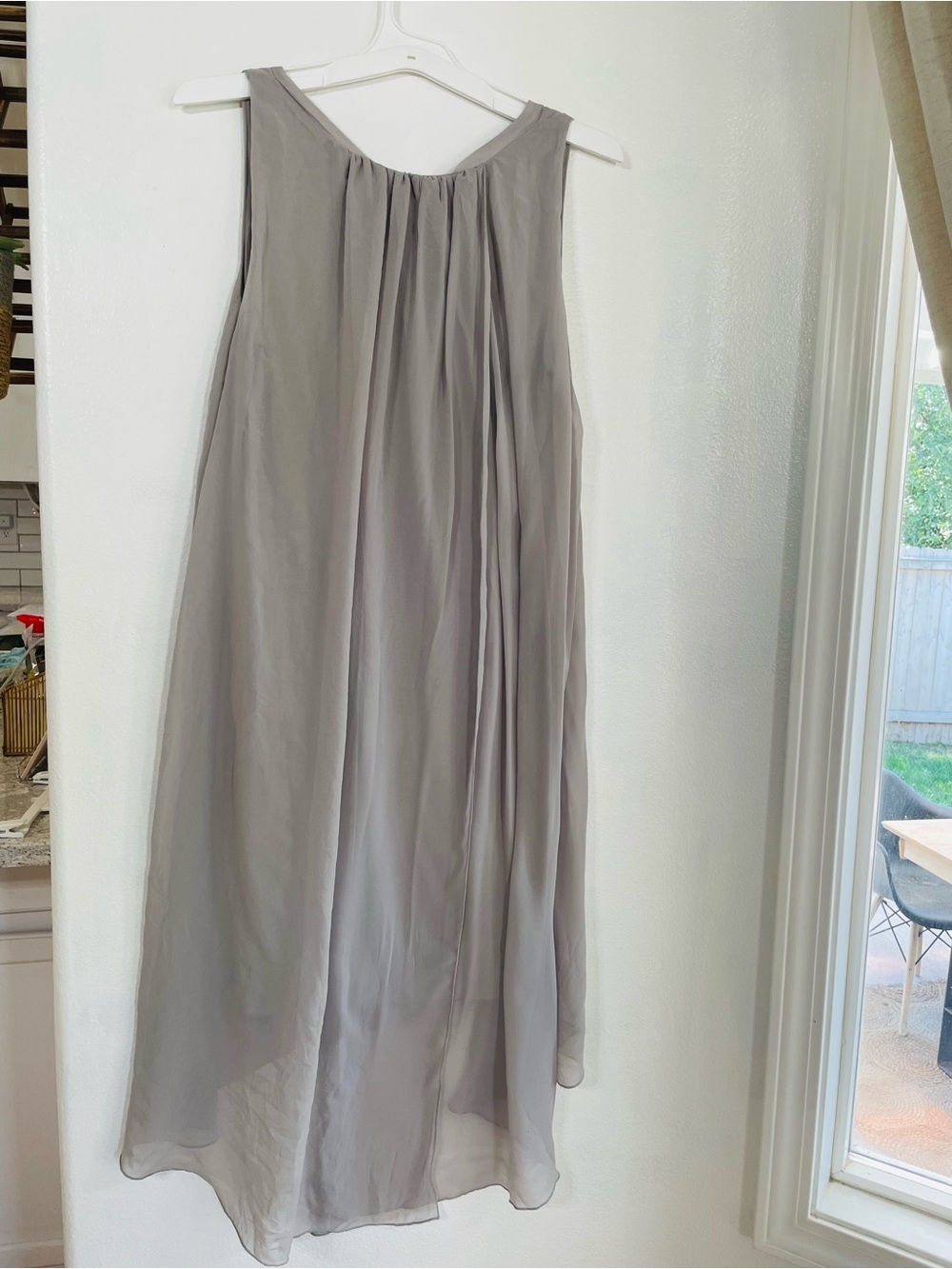 Premise Gray Hi-Low Chiffon Open Back Dress Size M - Picture 3 of 6